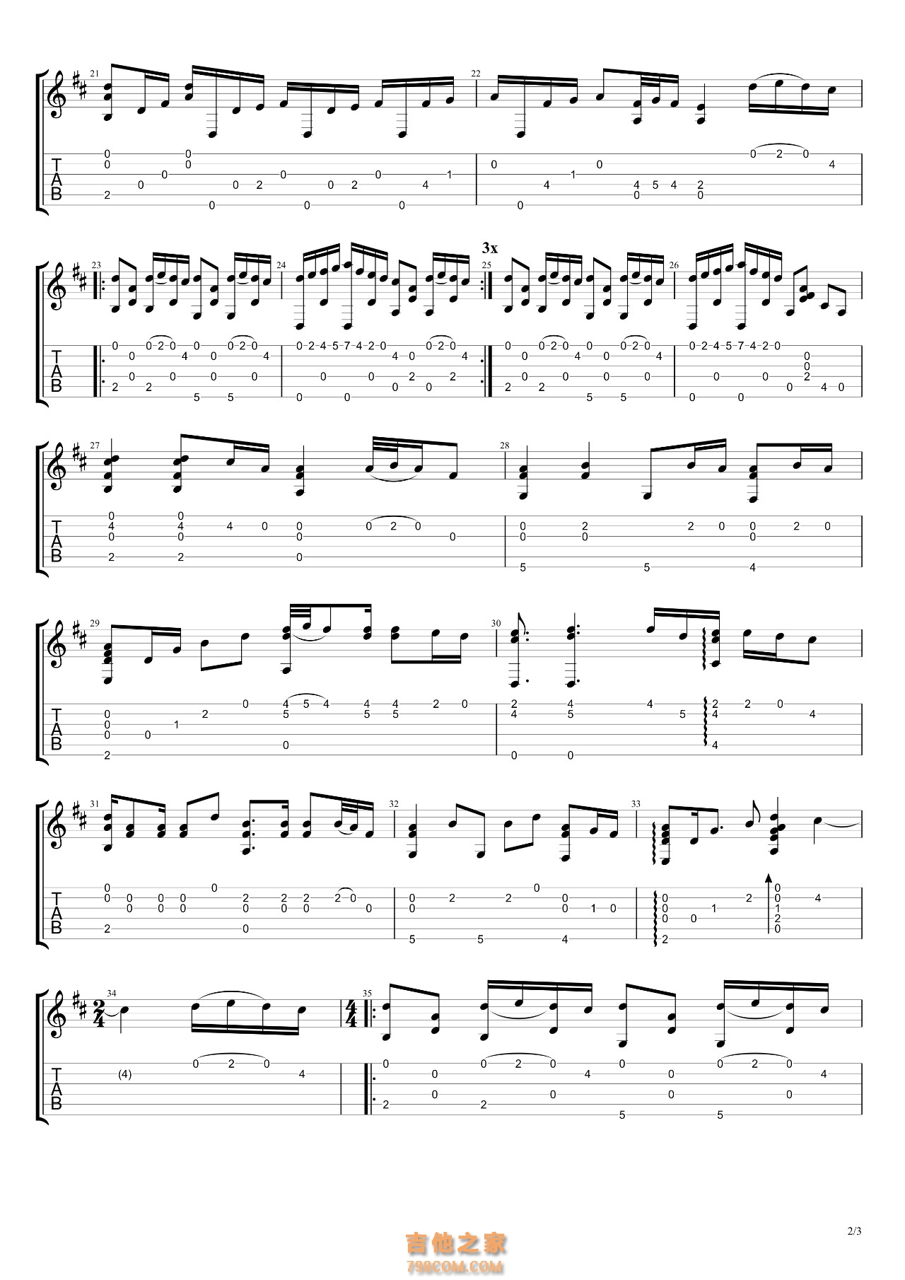 River flows in You吉他指弹谱