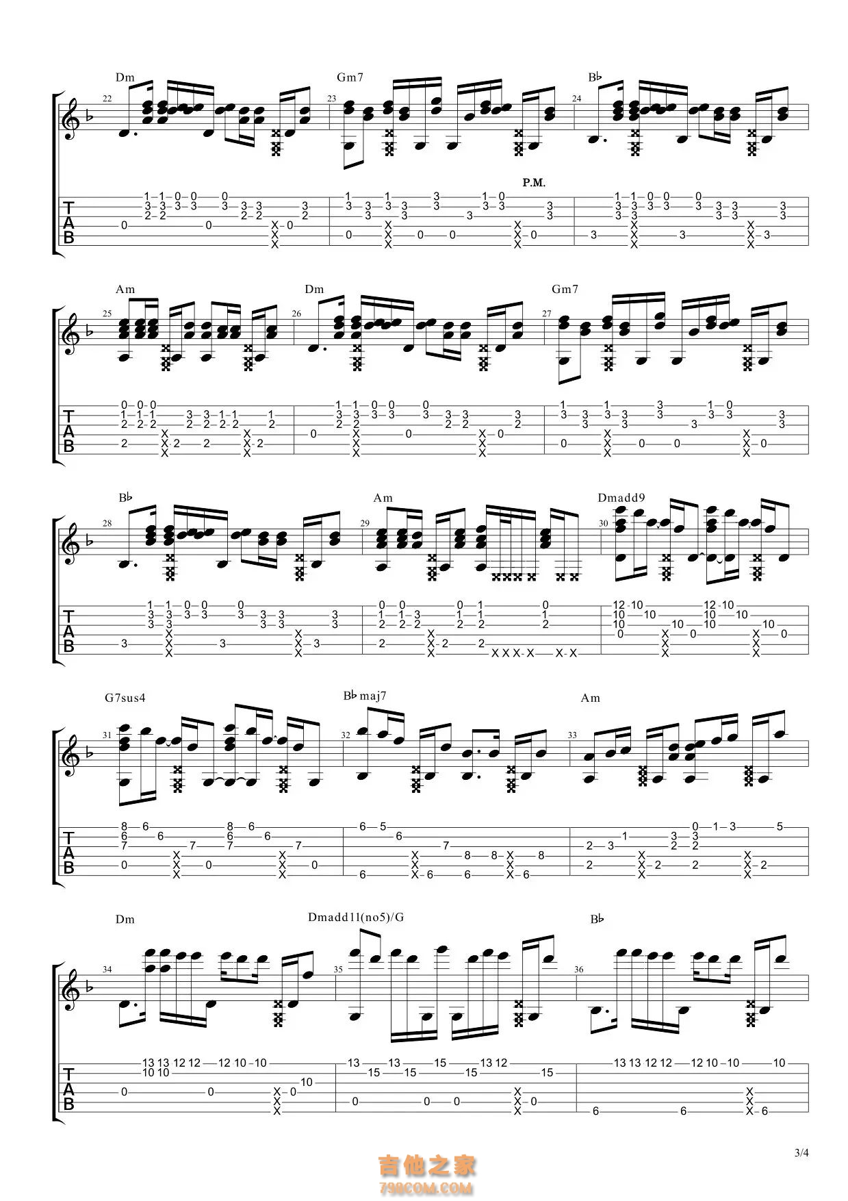 指弹经典 无心快语吉他谱