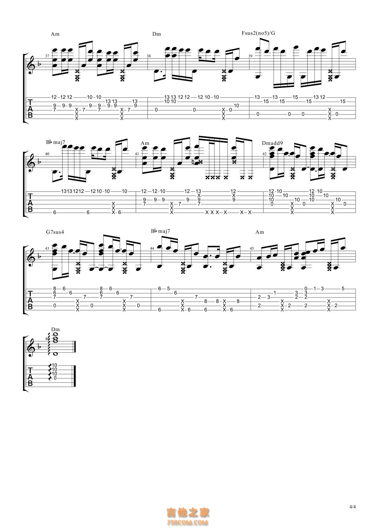 指弹经典 无心快语吉他谱