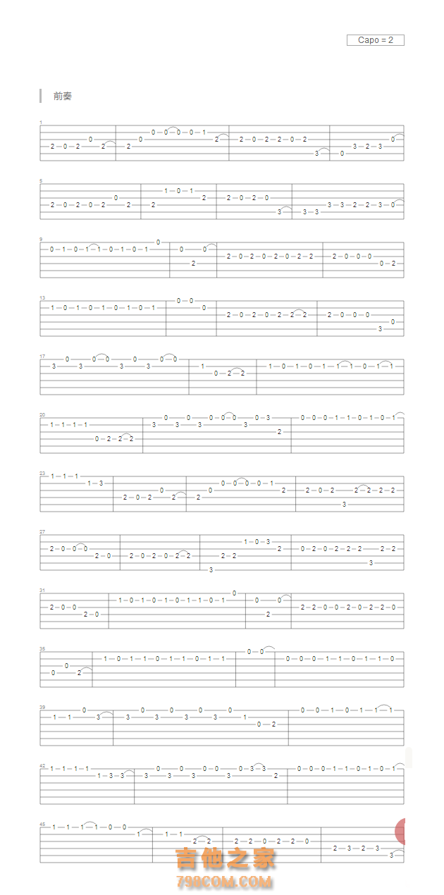 父亲写的散文诗吉他谱C调指弹单音版 王嘉兴