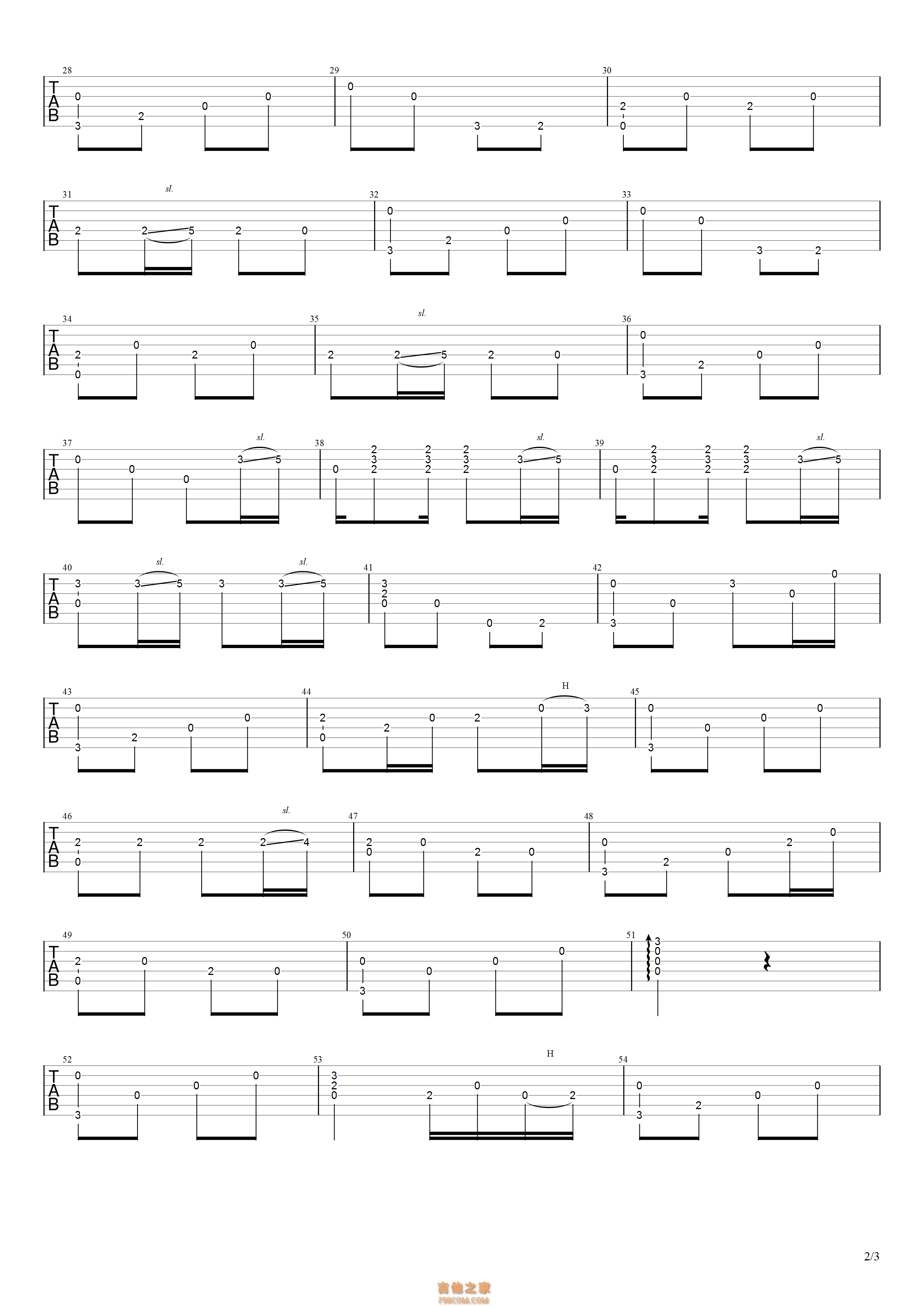 《甜蜜蜜》指弹吉他谱