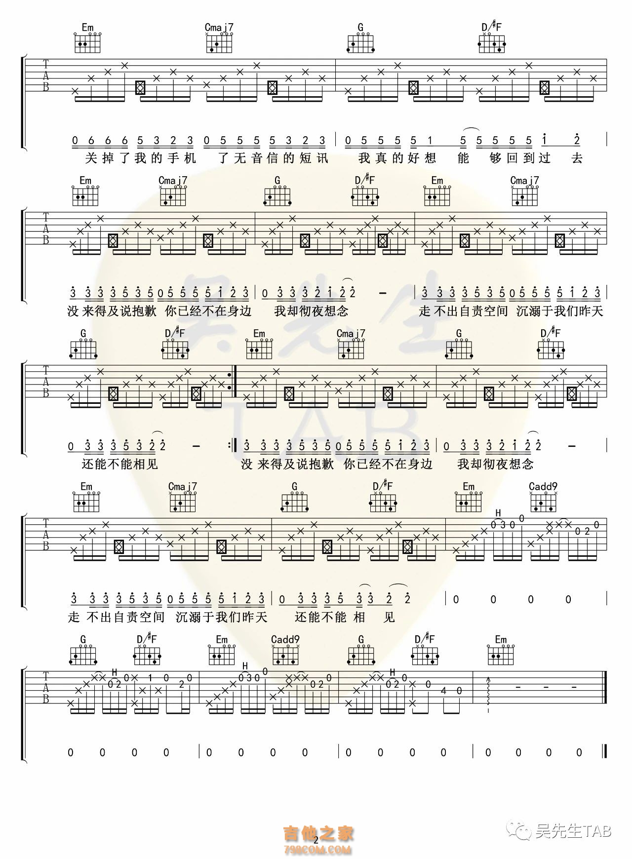 IN-K/王忻辰《迷失幻境》吉他谱