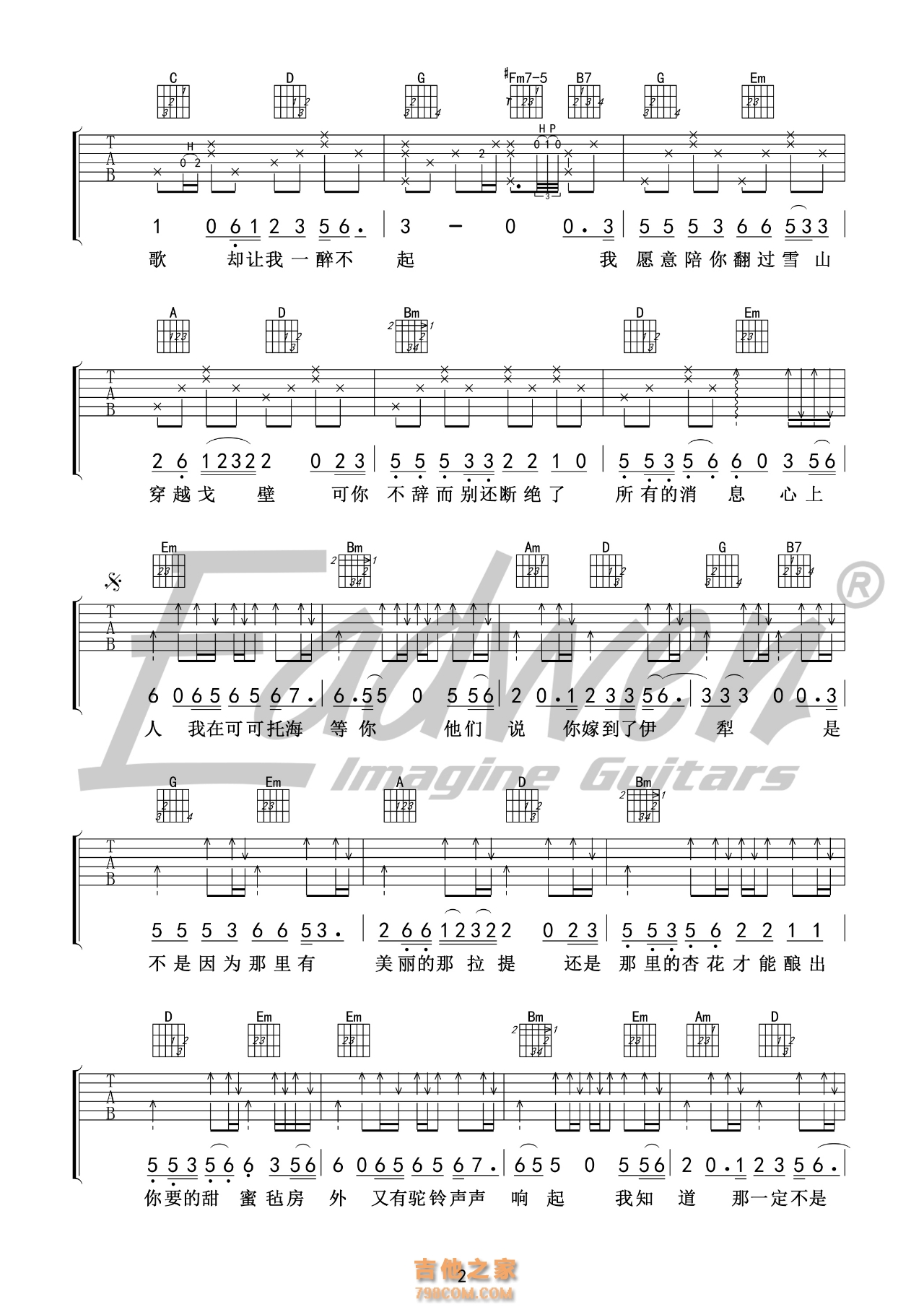 A-Lin《给我一个理由忘记》吉他谱