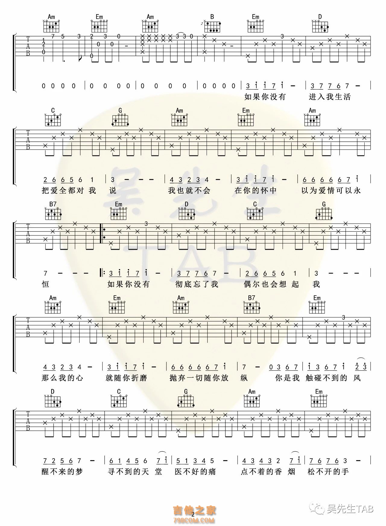 回小仙《醒不来的梦》吉他谱