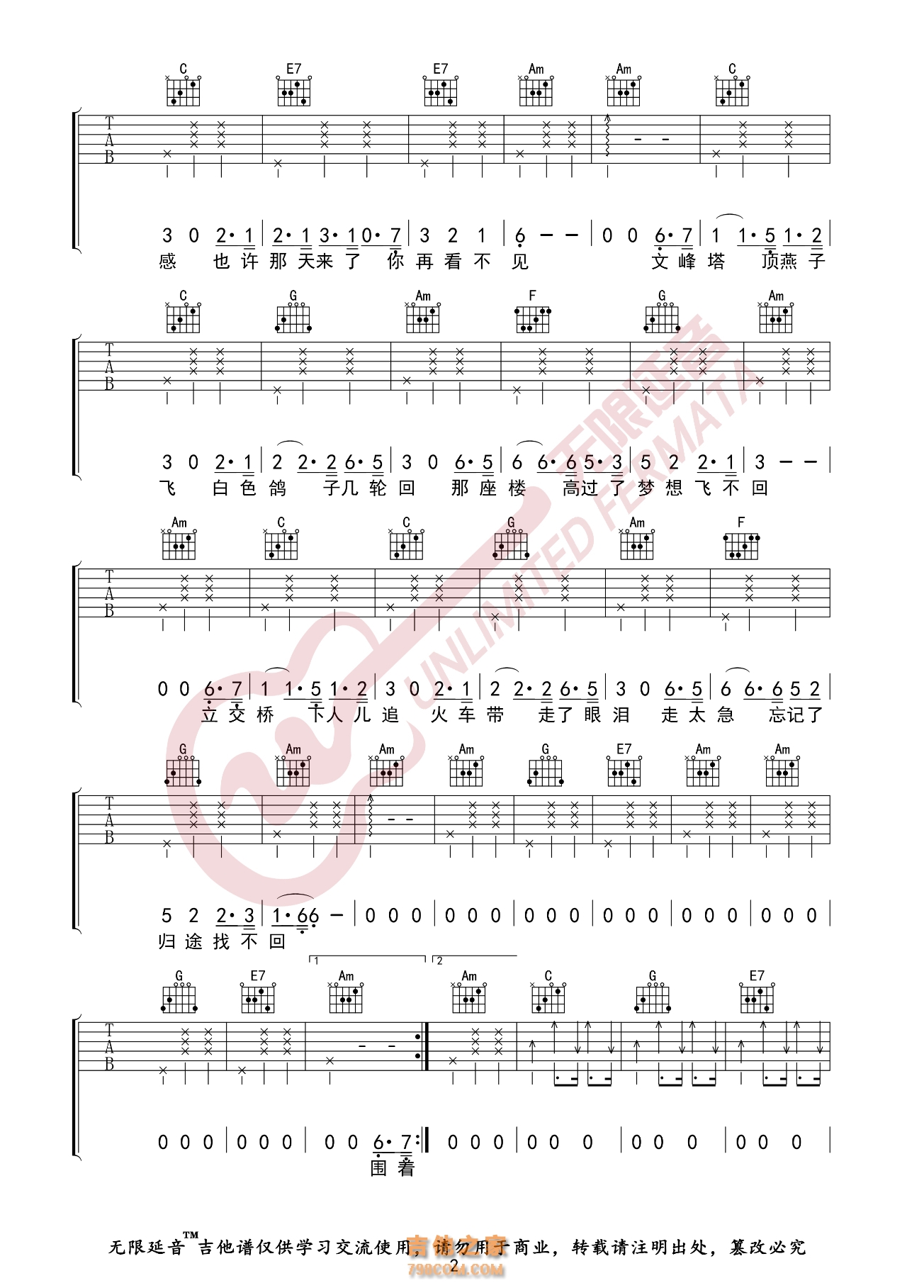 李晋 安阳安阳 吉他谱