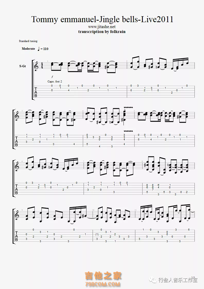 Jingle Bells吉他谱