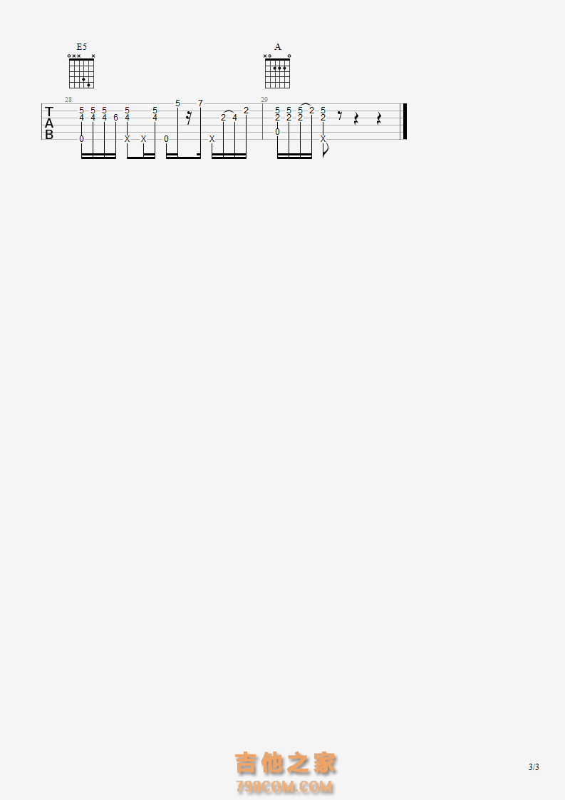 《可爱女人》指弹版吉他谱