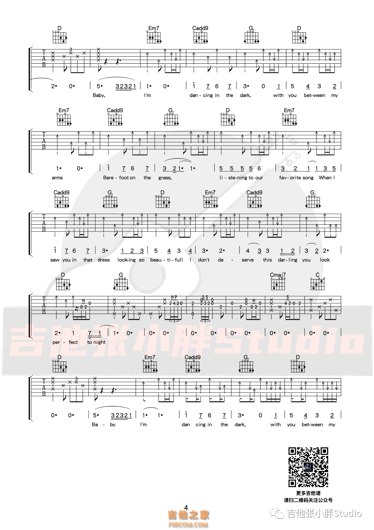 Ed Sheeran《Perfect》吉他弹唱谱