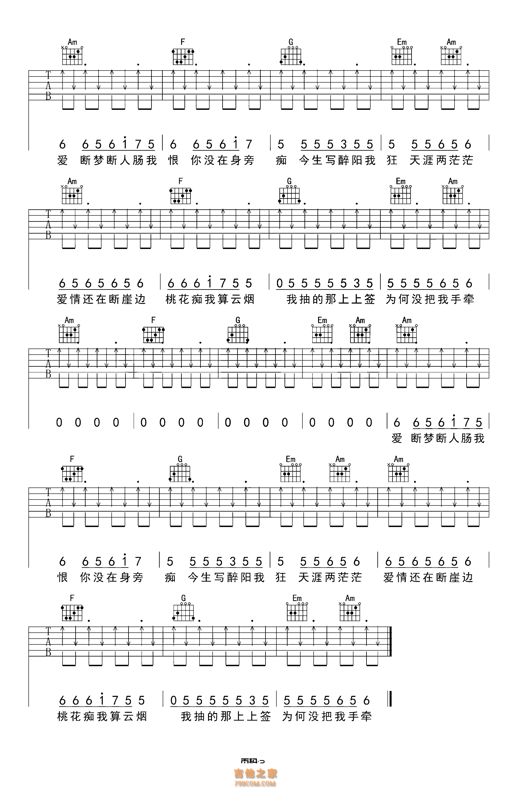 杨凯莉让我做你的眼睛C调吉他谱