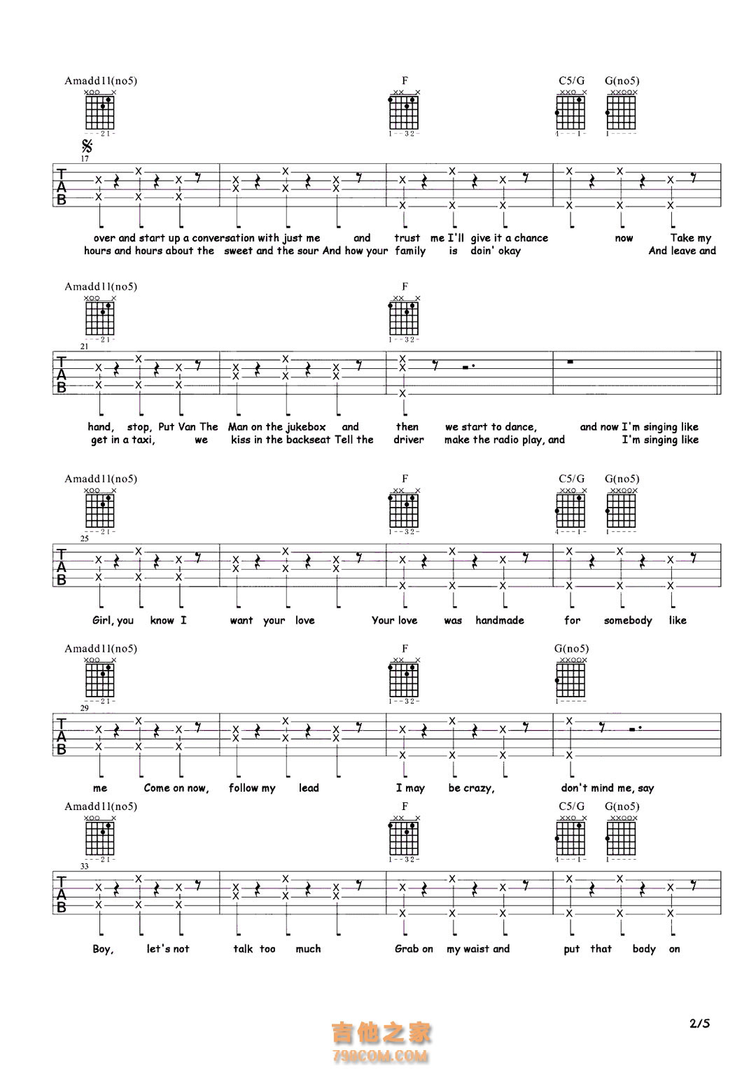 Ed Sheeran《Shape of You》吉他弹唱谱