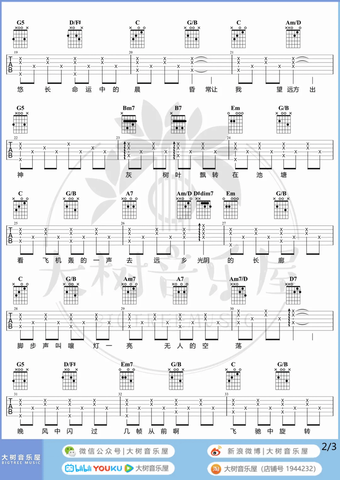这世界那么多人吉他谱_莫文蔚_G调原版六线谱_附弹唱教学2