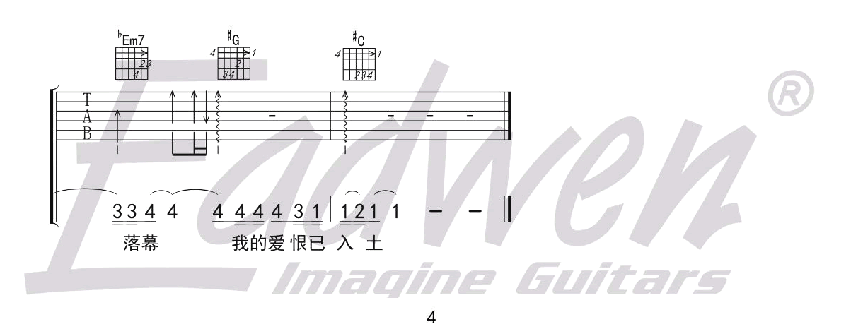 征服吉他谱4-那英-C调指法
