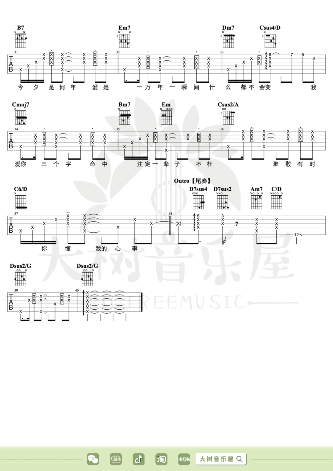 瘦子吉他谱3-丁世光-G调指法