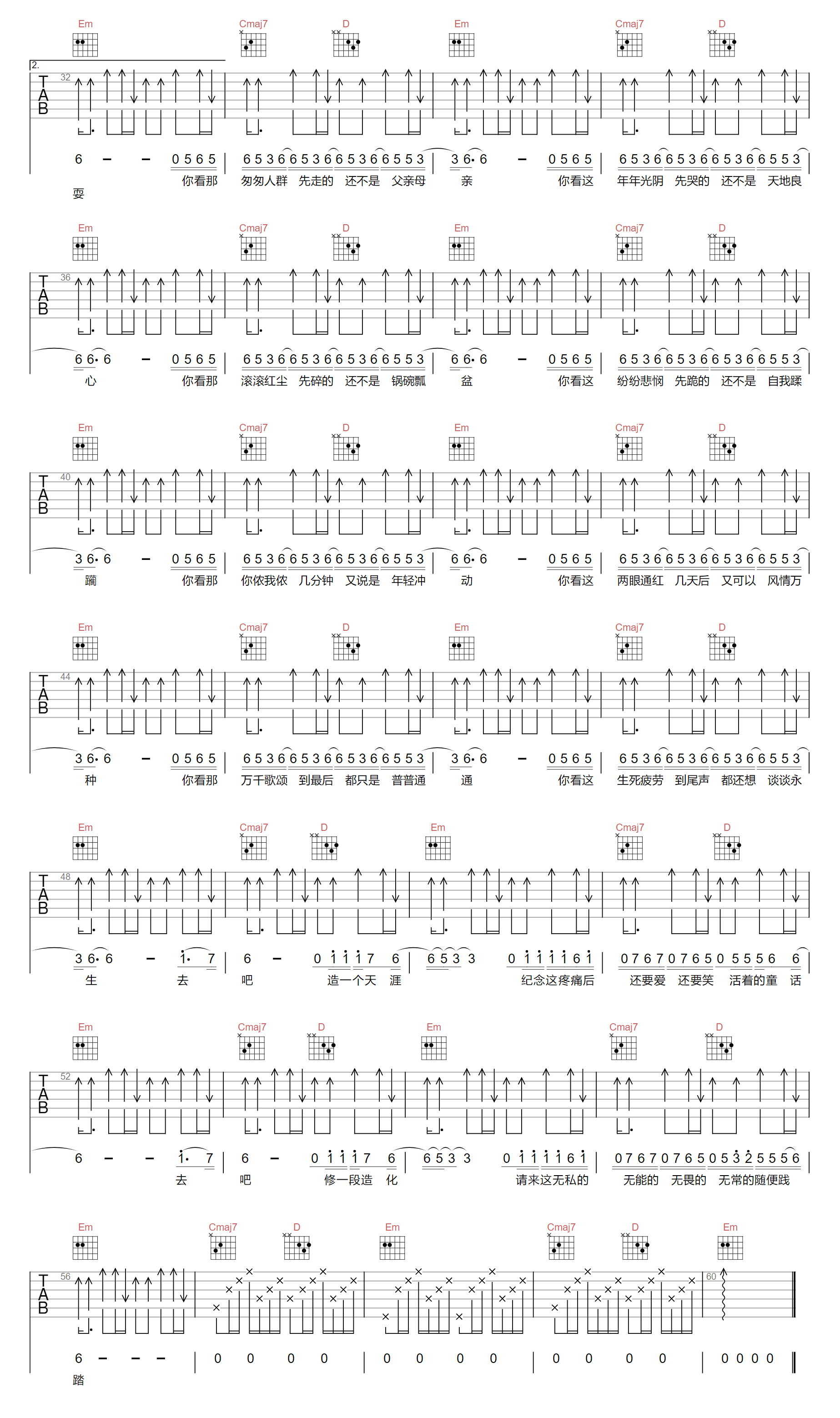 但求疼吉他谱2-谭维维