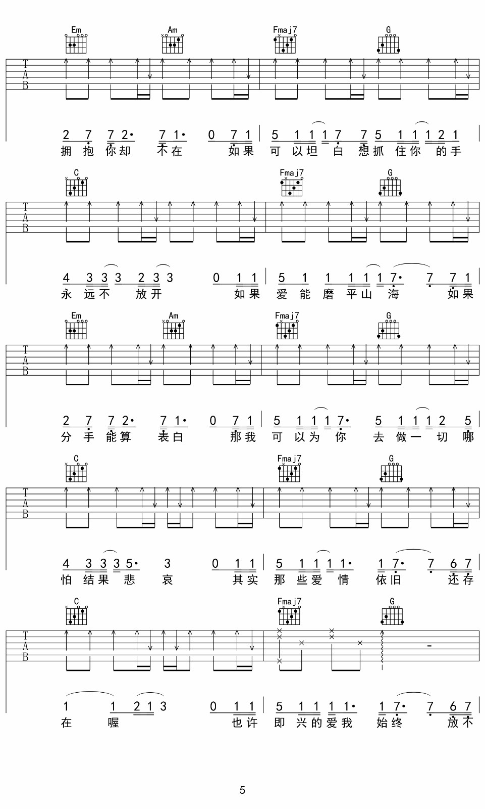 即兴吉他谱5-小咪