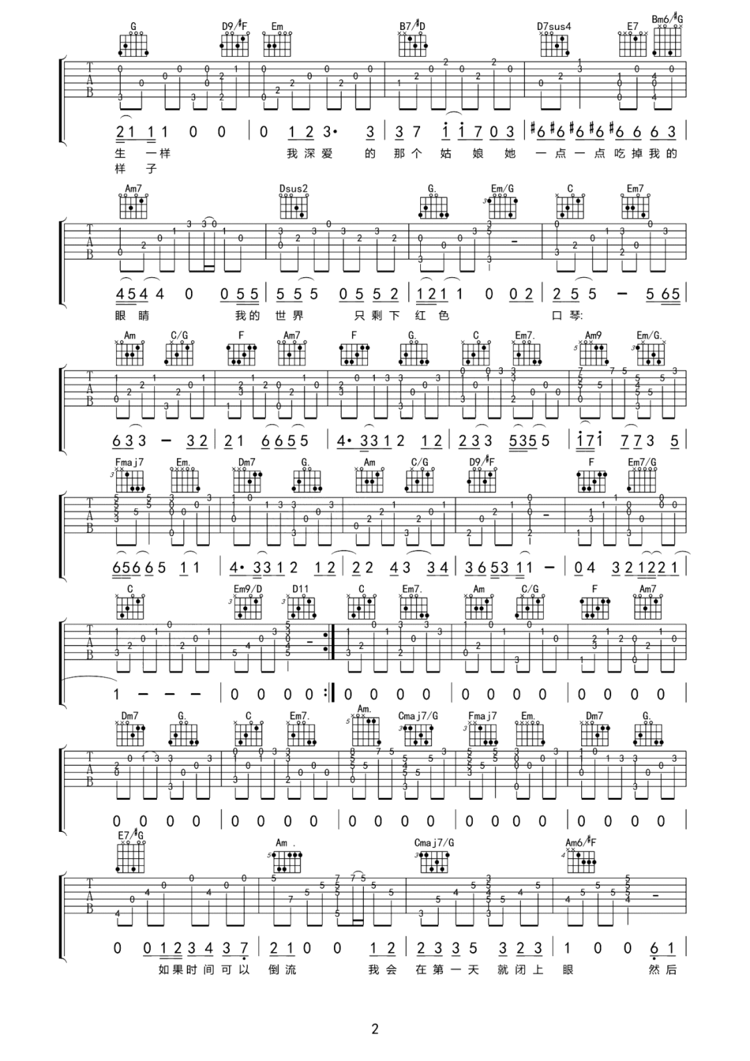 他妈的吉他谱2-尧十三