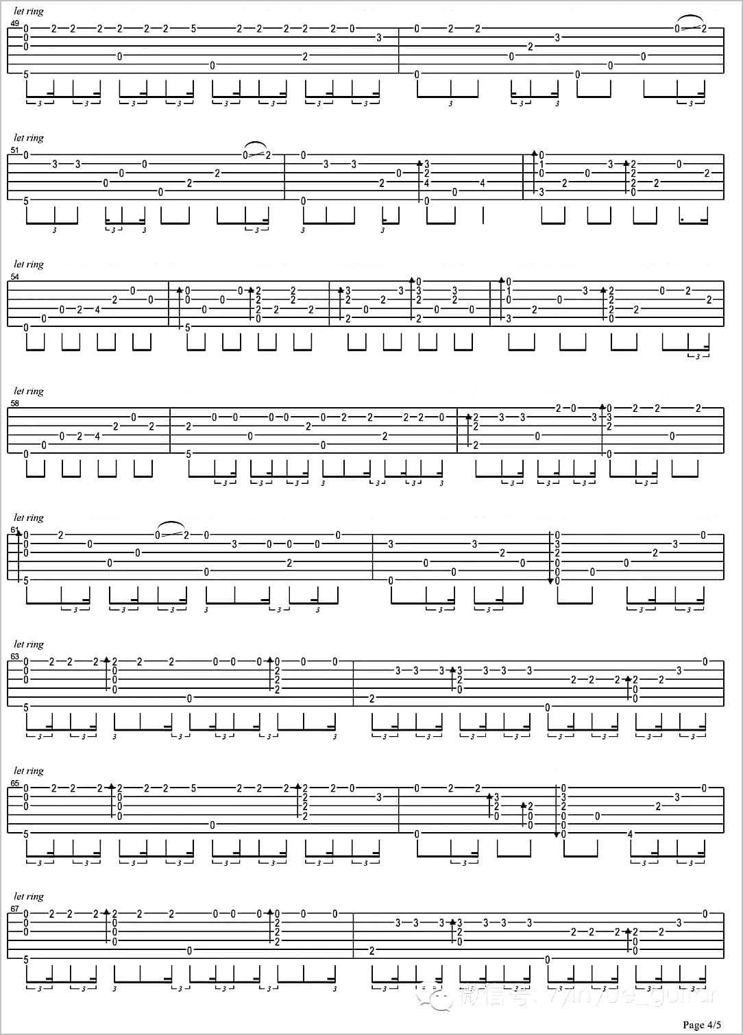 未闻花名指弹吉他谱4
