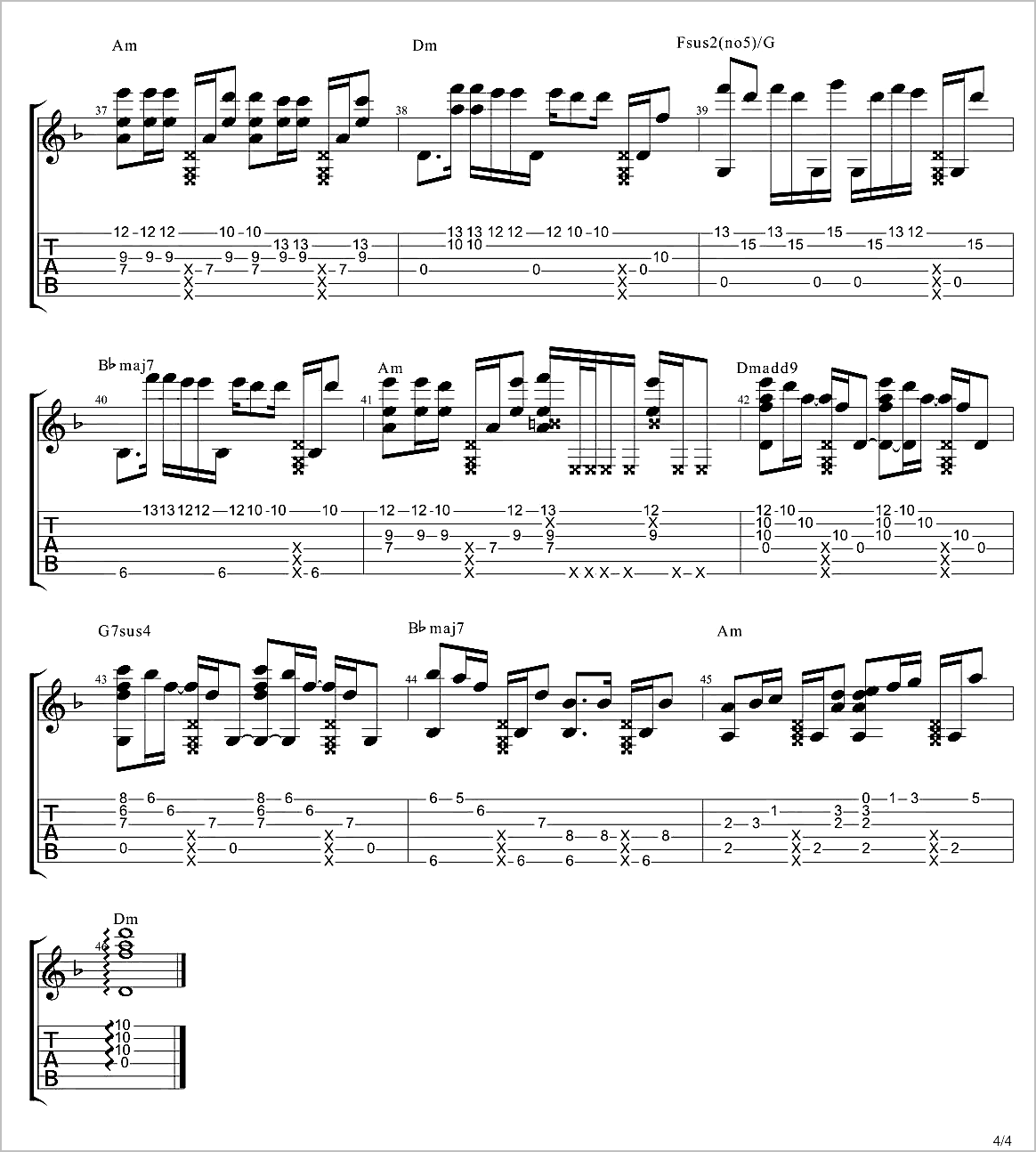 无心快语指弹吉他谱4-李森茂