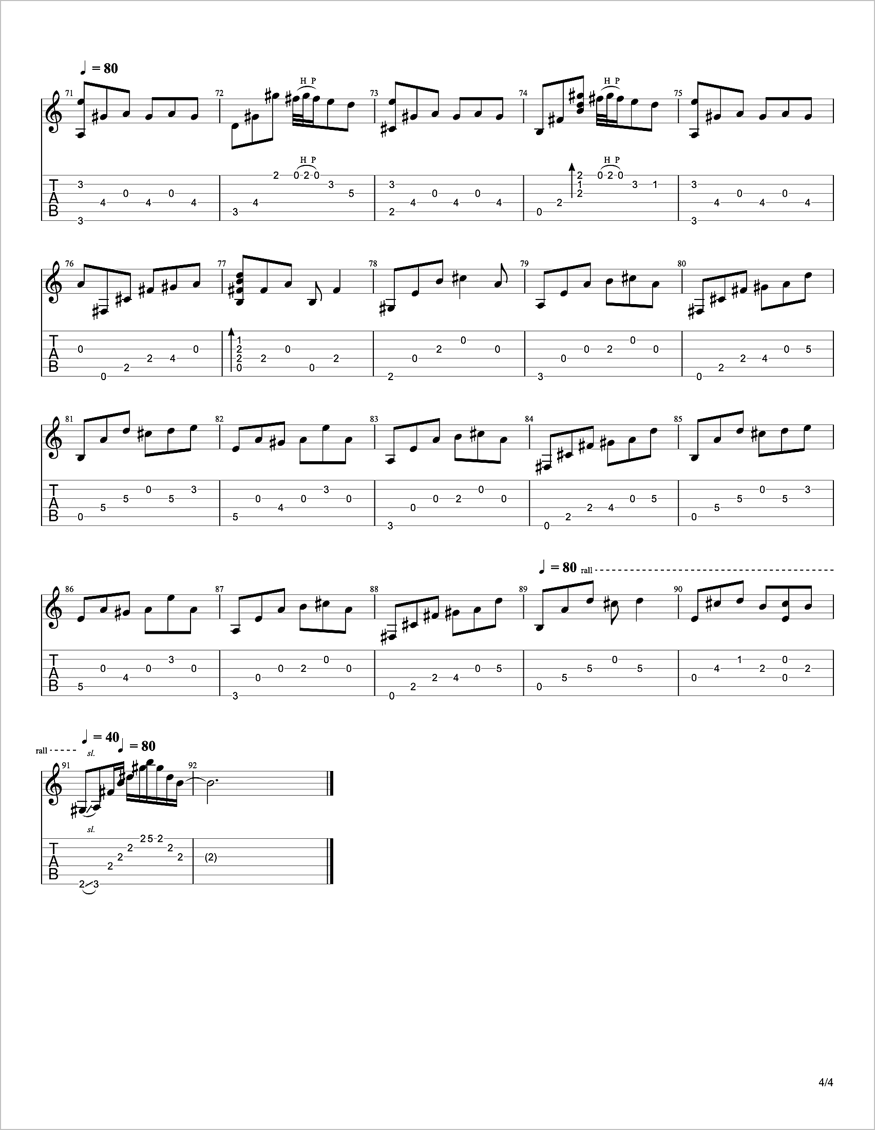 Moon-River指弹吉他谱4-奥黛丽赫本