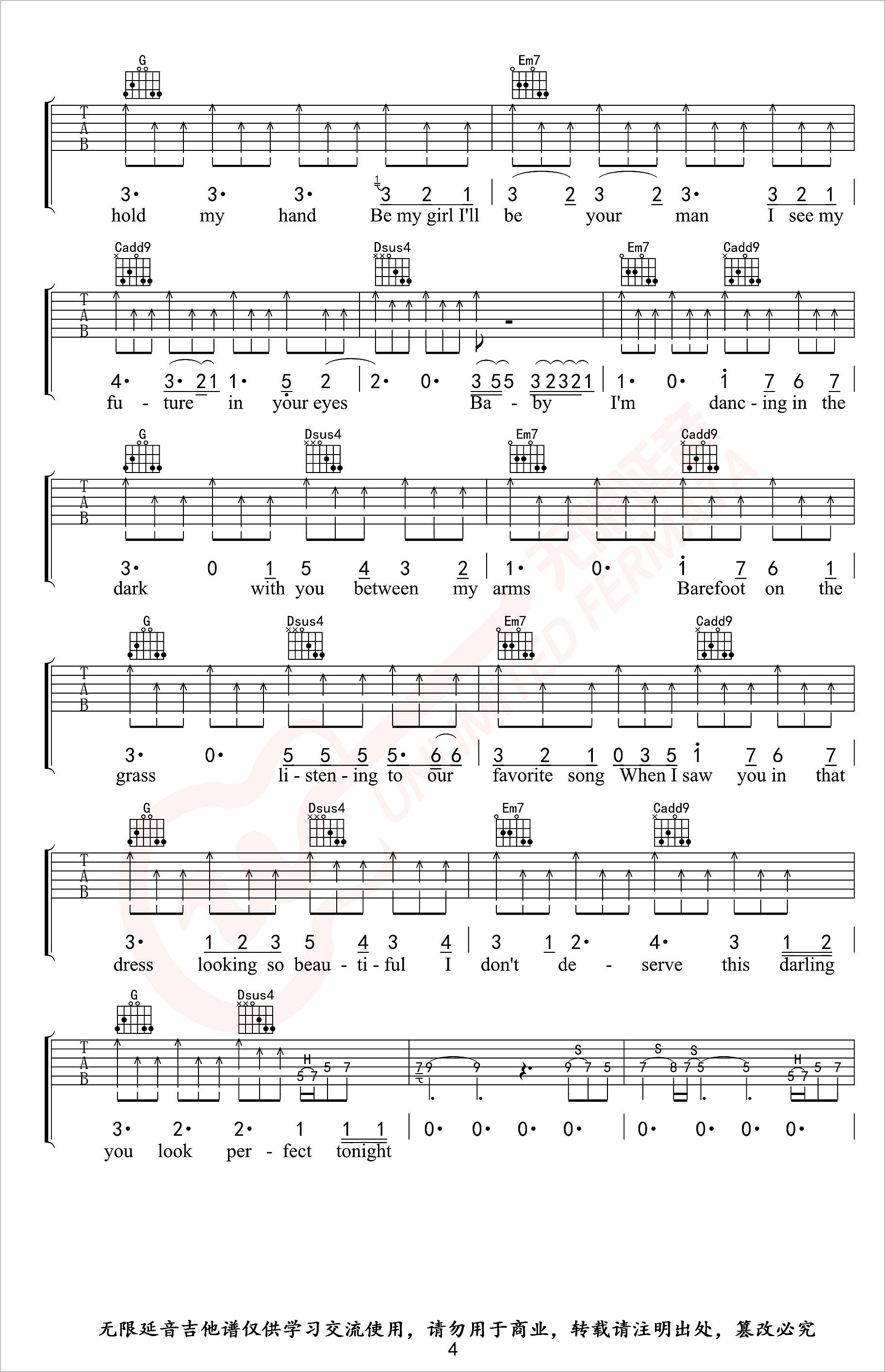 Perfect吉他谱4-Ed-Sheeran