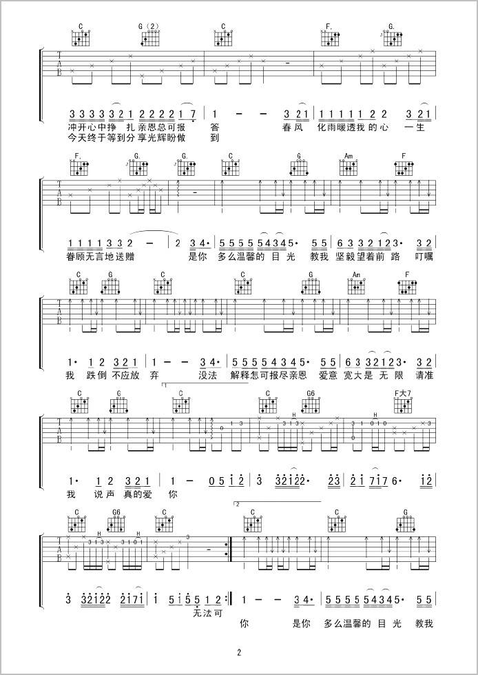 真的爱你吉他谱2-Beyond