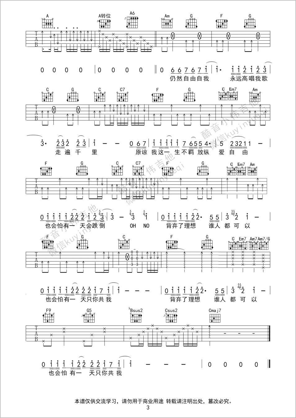 海阔天空吉他谱3-Beyond