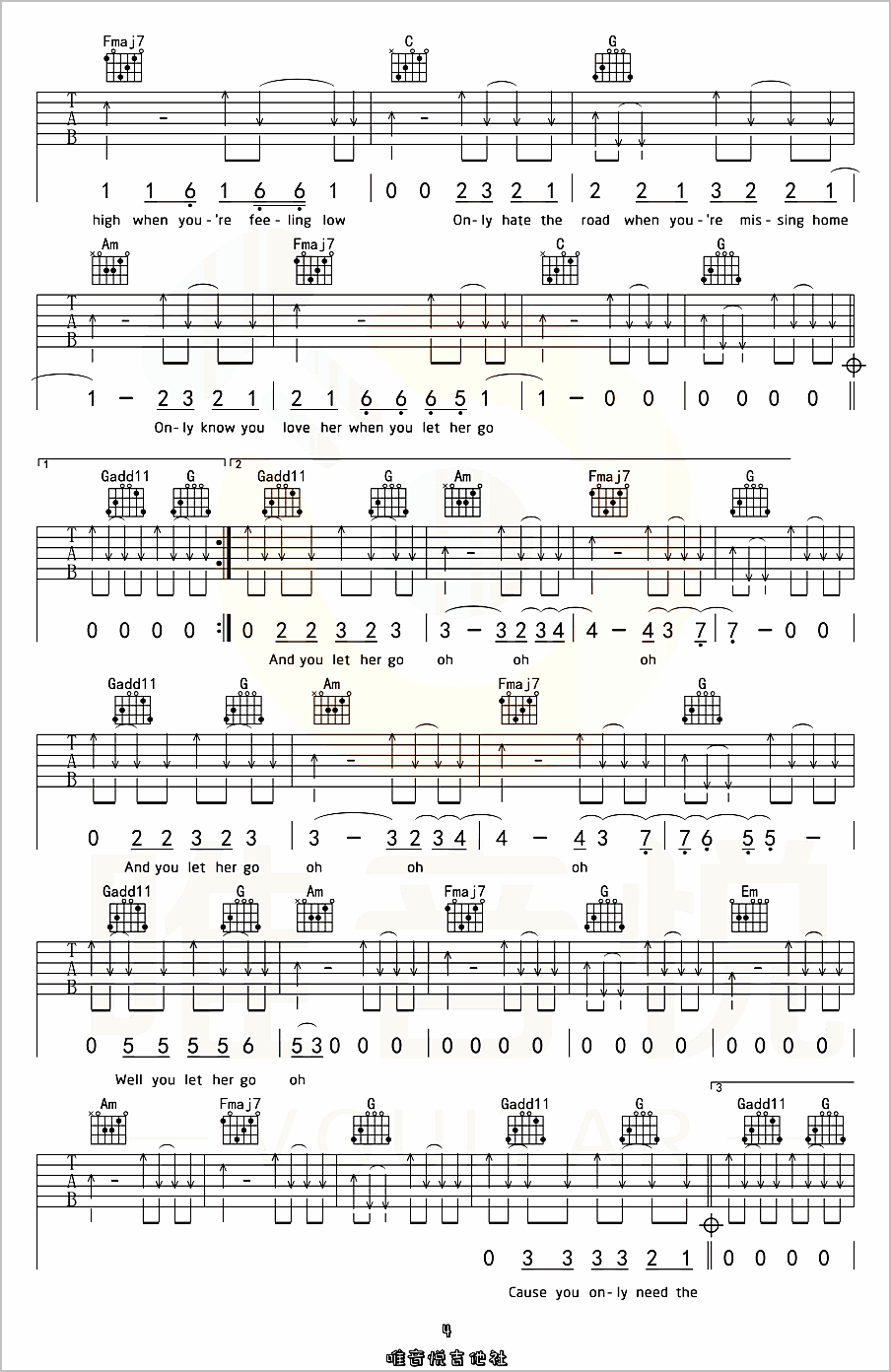 Let-Her-Go吉他谱4-Passenger
