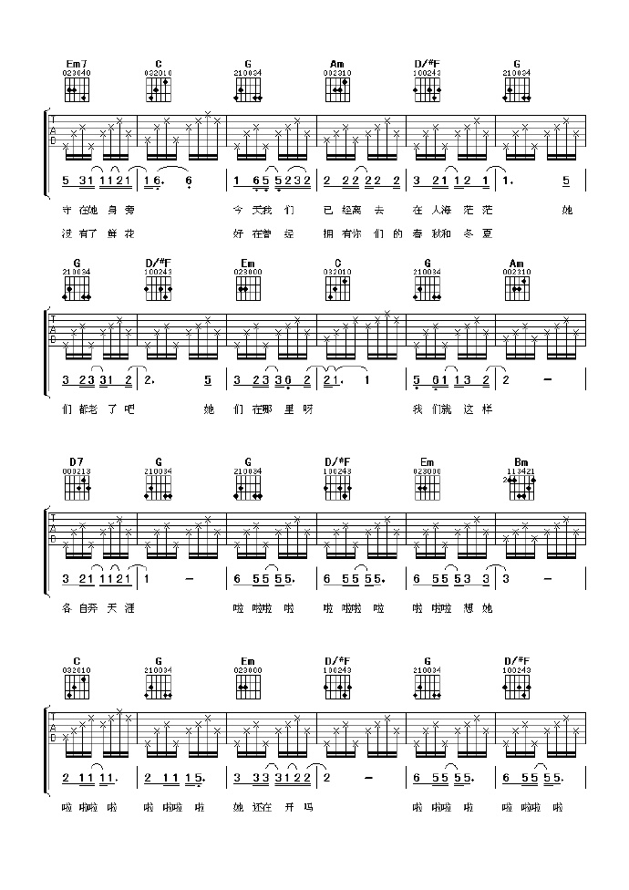 那些花儿吉他谱2