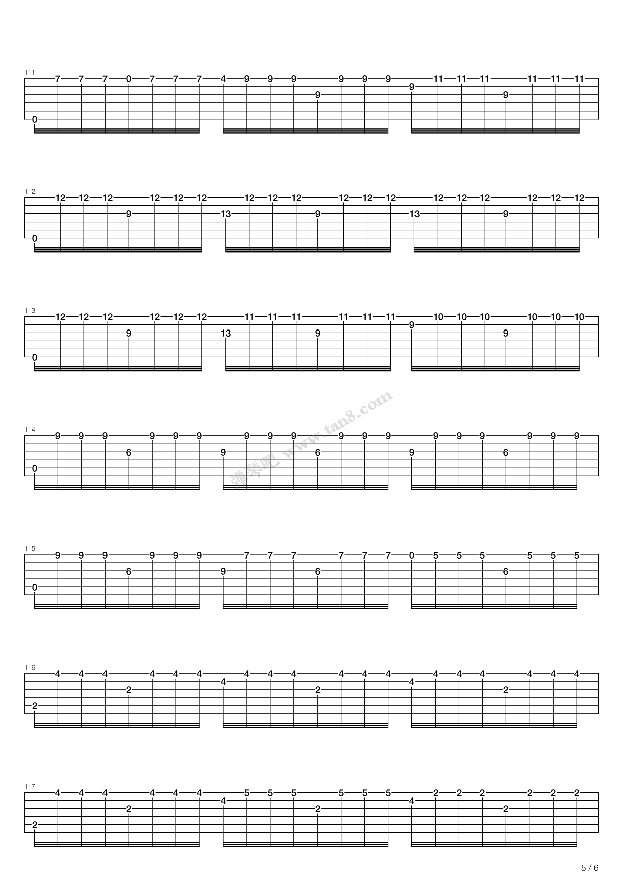 爱的罗曼史吉他谱5