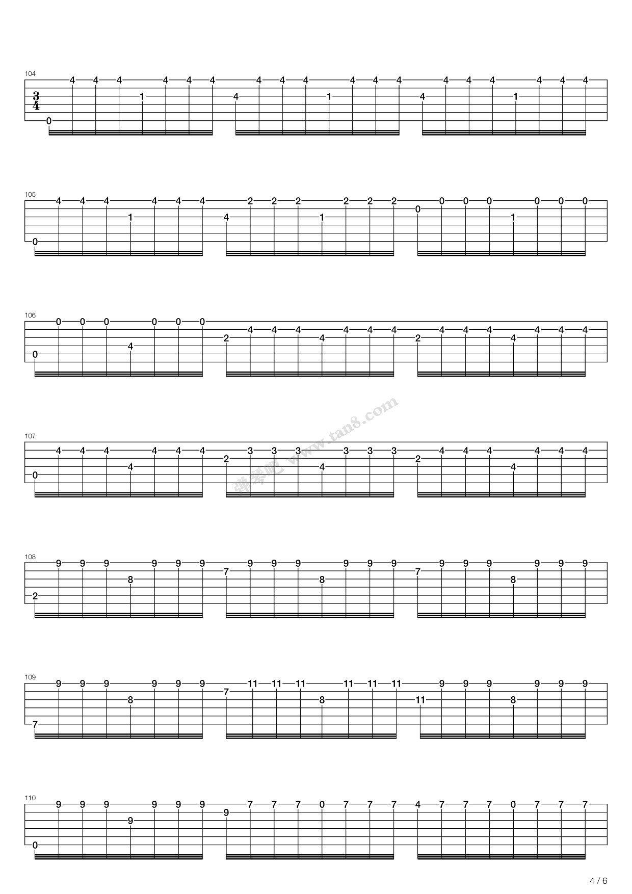 爱的罗曼史吉他谱4