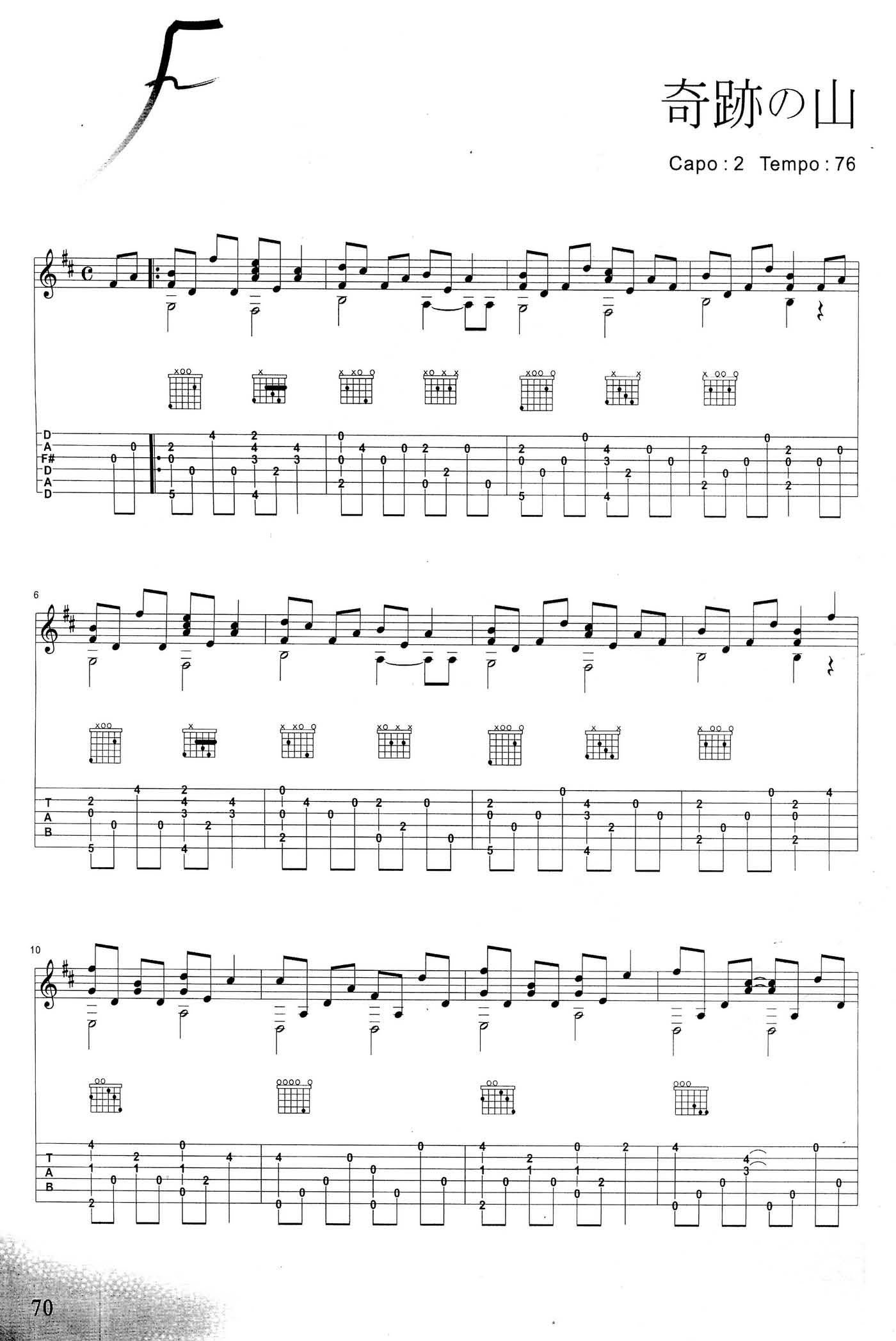 奇迹的山吉他谱1