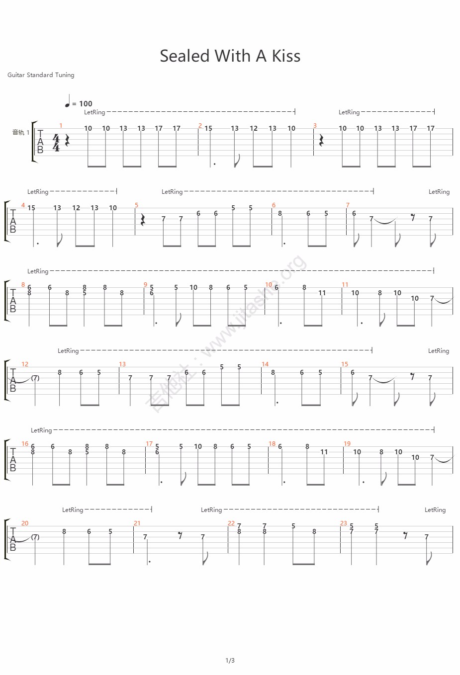Sealed with a kiss吉他谱1
