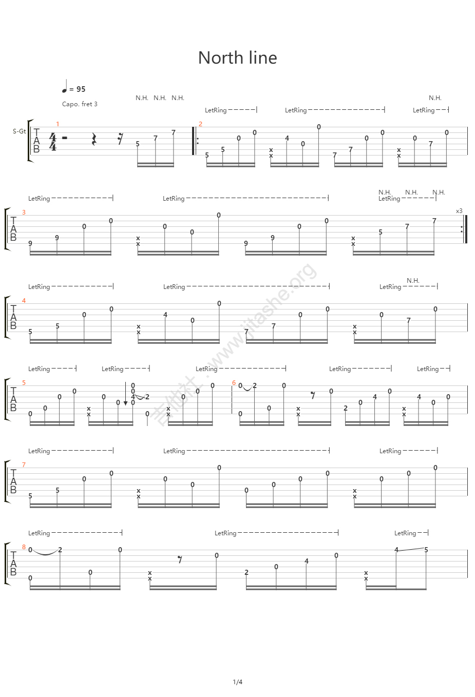 North line吉他谱1
