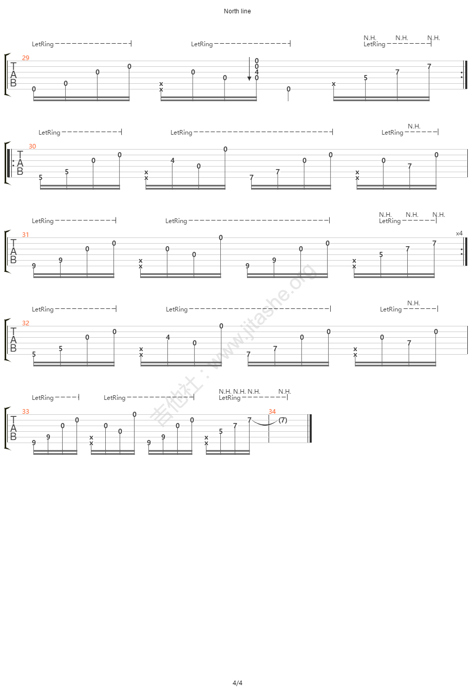North line吉他谱4