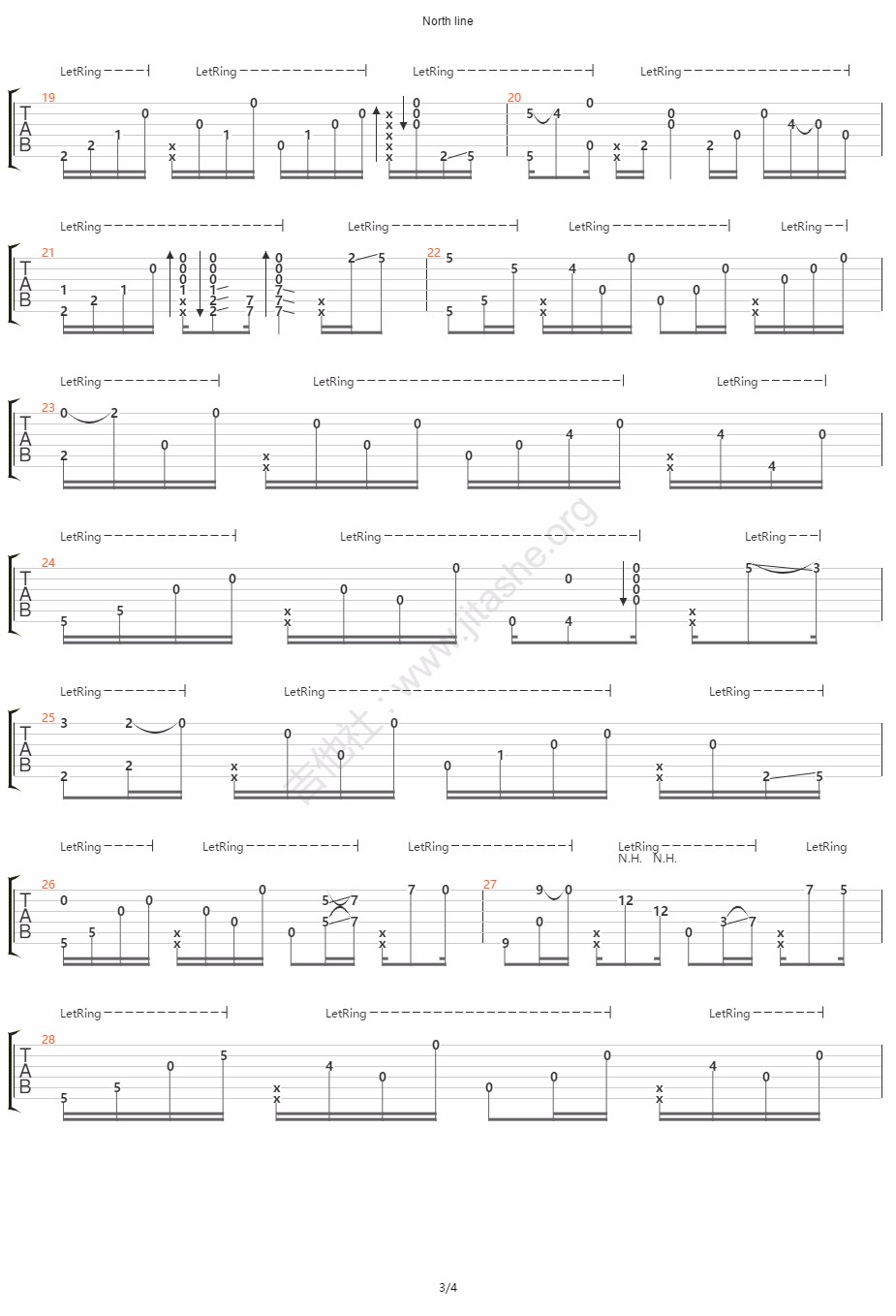 North line吉他谱3