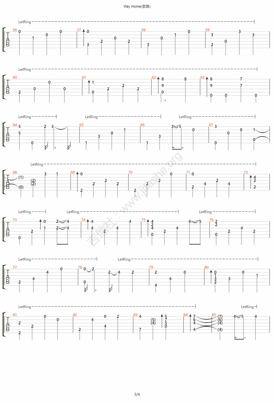 Way home吉他谱3