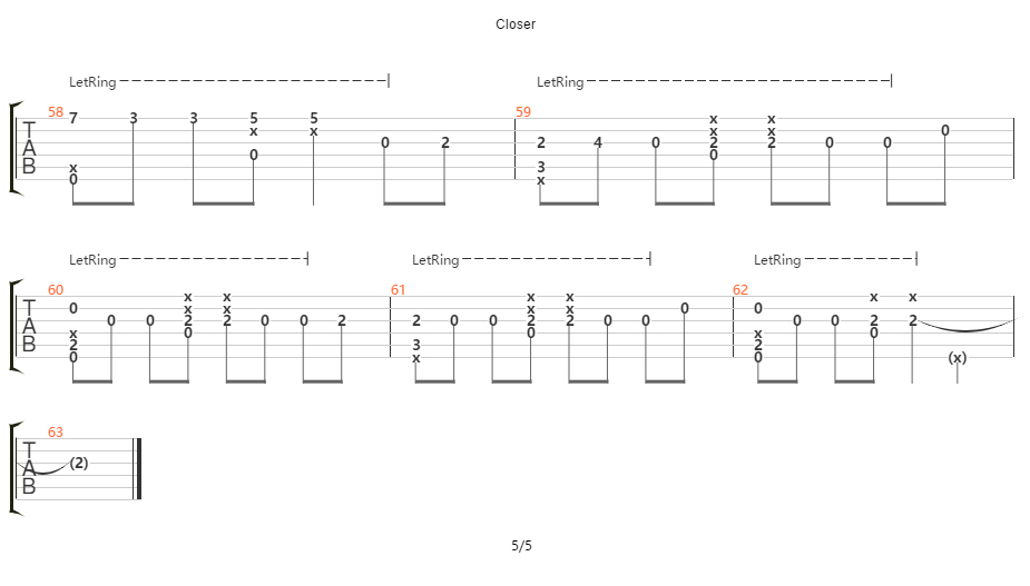 Closer吉他谱5
