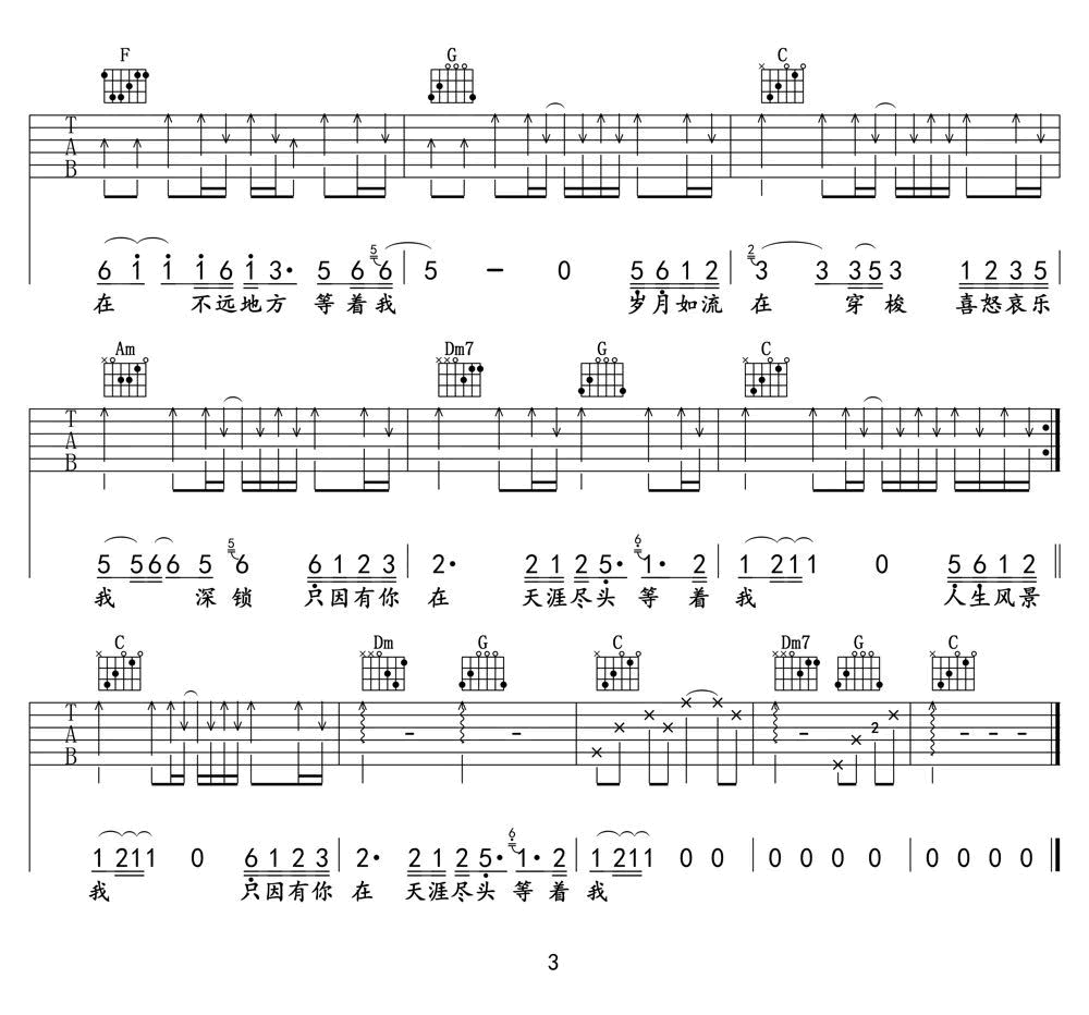 最远的你是我最近的爱吉他谱3