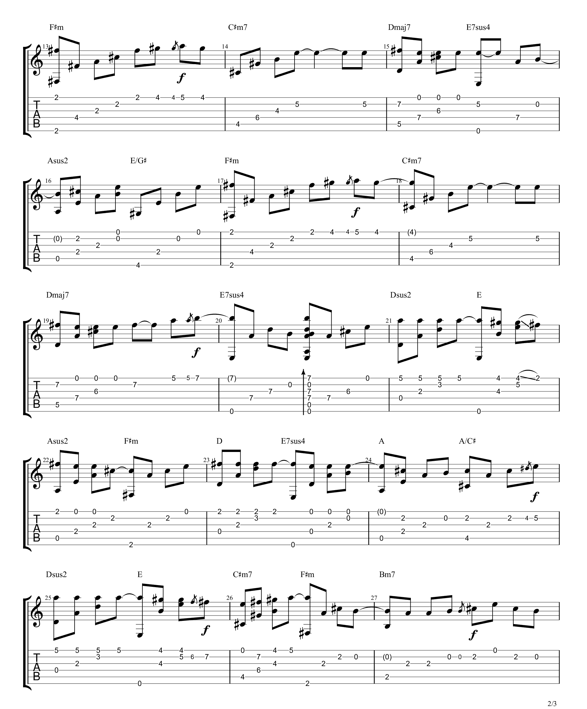 需要人陪吉他谱2