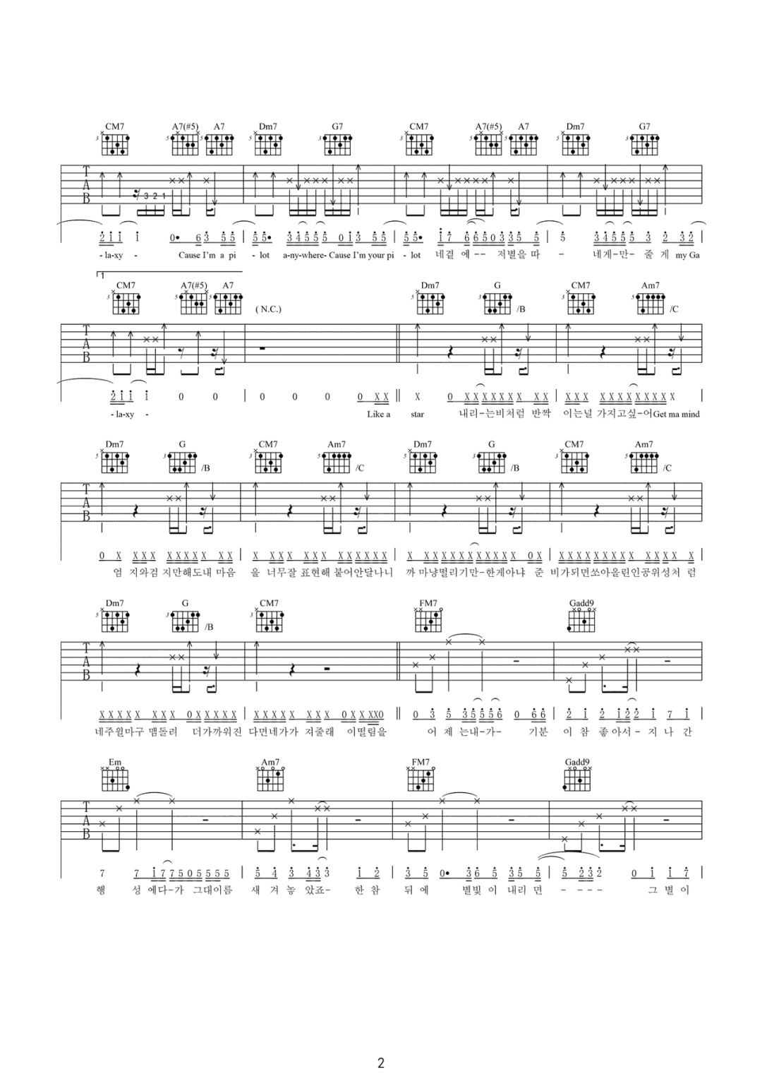 给你宇宙吉他谱2