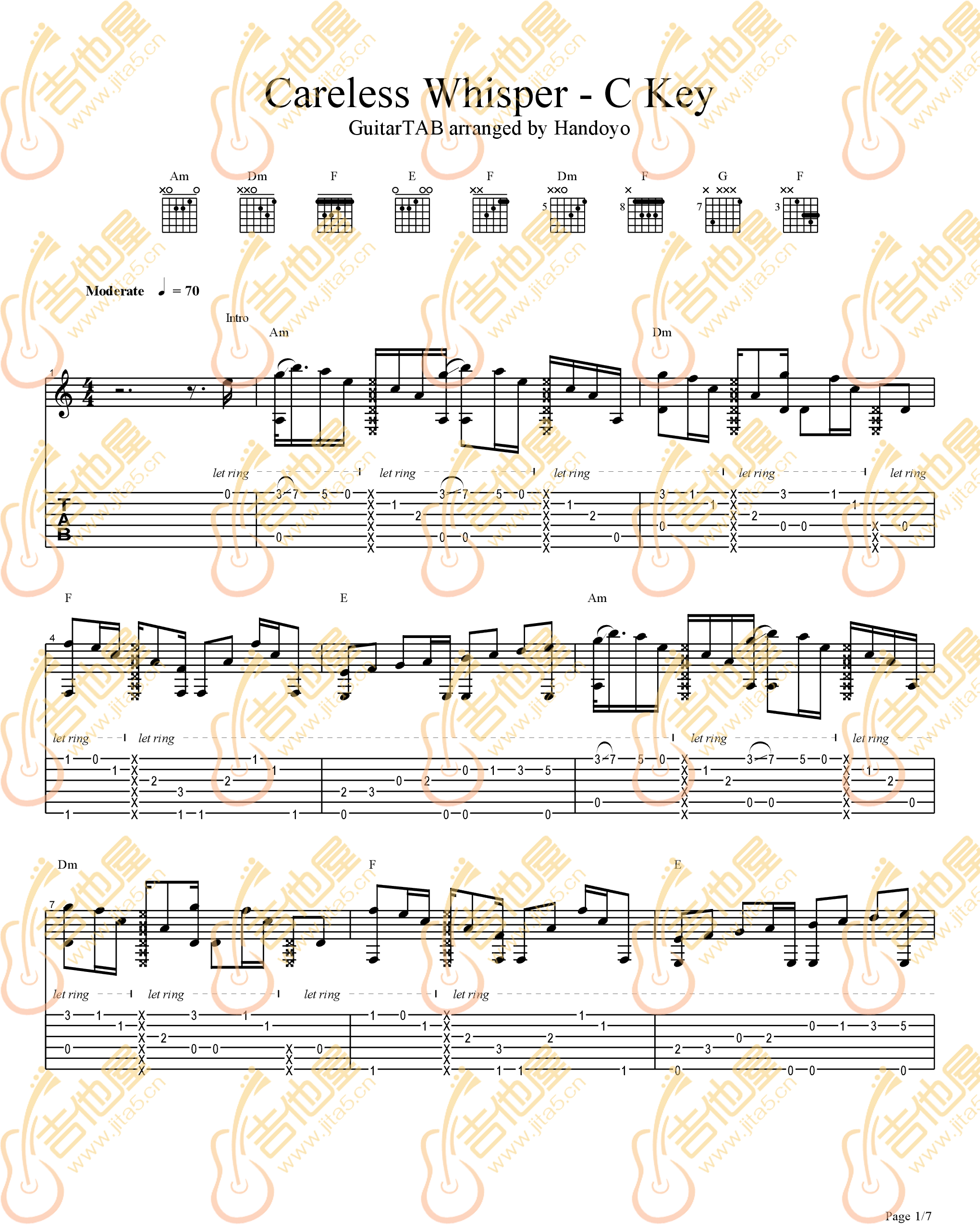 Careless Whisper吉他谱1