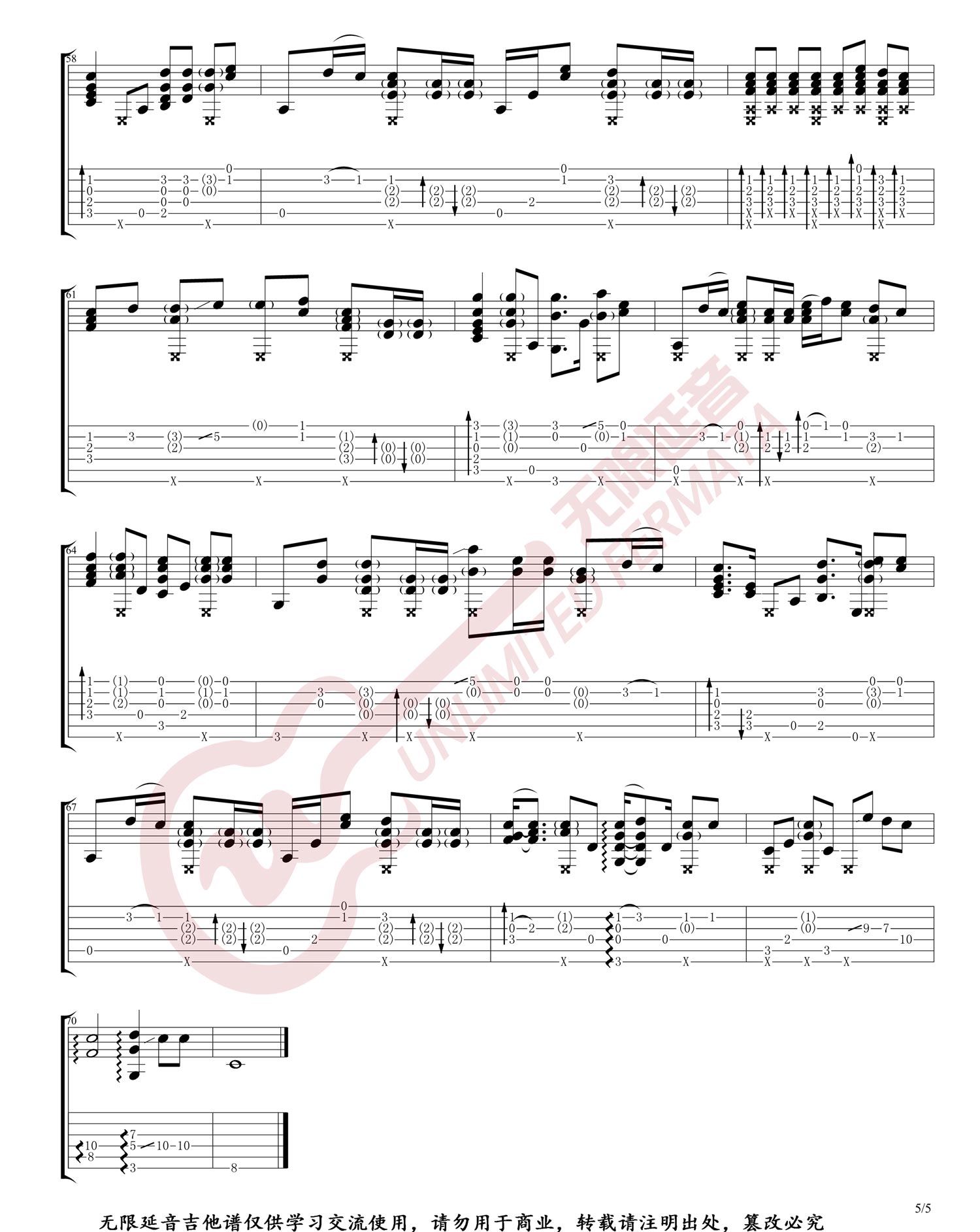 One Call Away吉他谱5