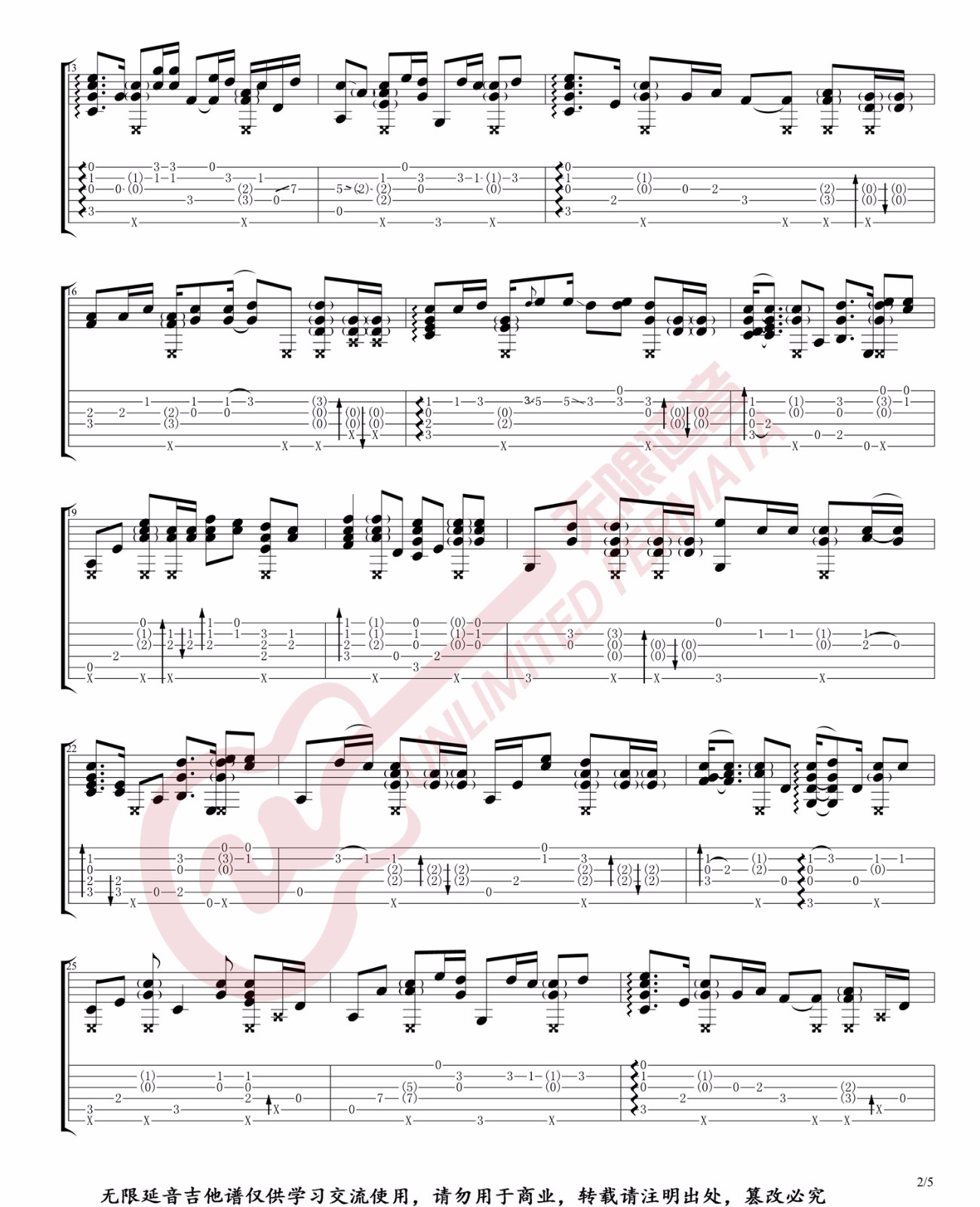 One Call Away吉他谱2