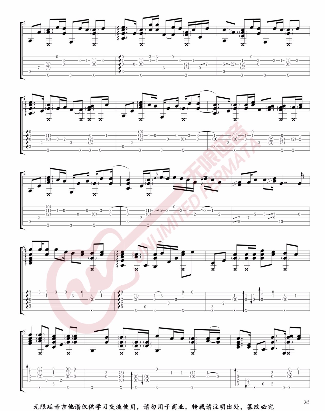 One Call Away吉他谱3