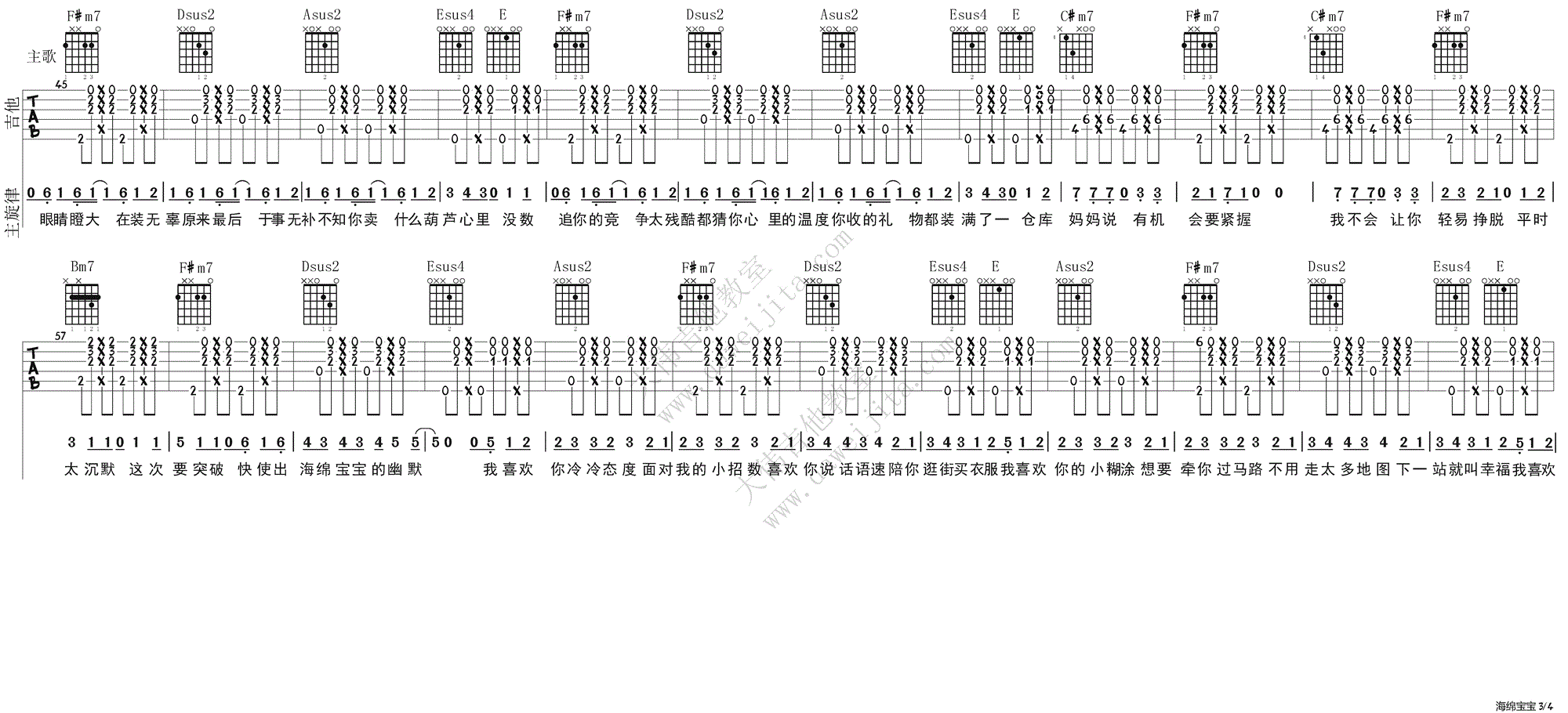 海绵宝宝吉他谱3