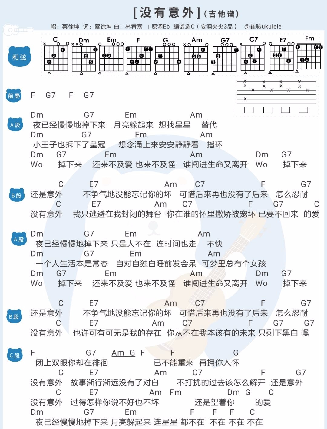 没有意外吉他谱1