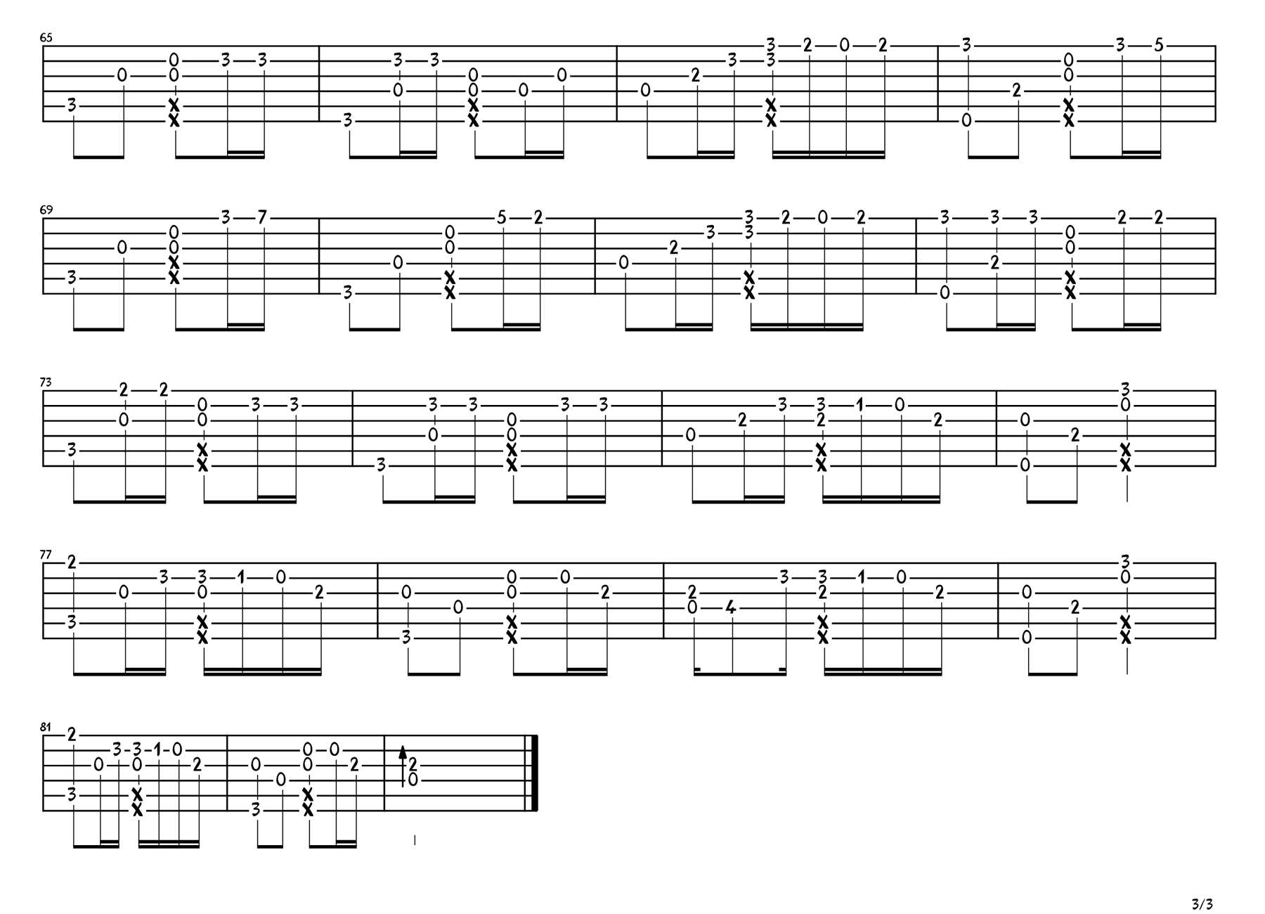 来自天堂的魔鬼吉他谱3