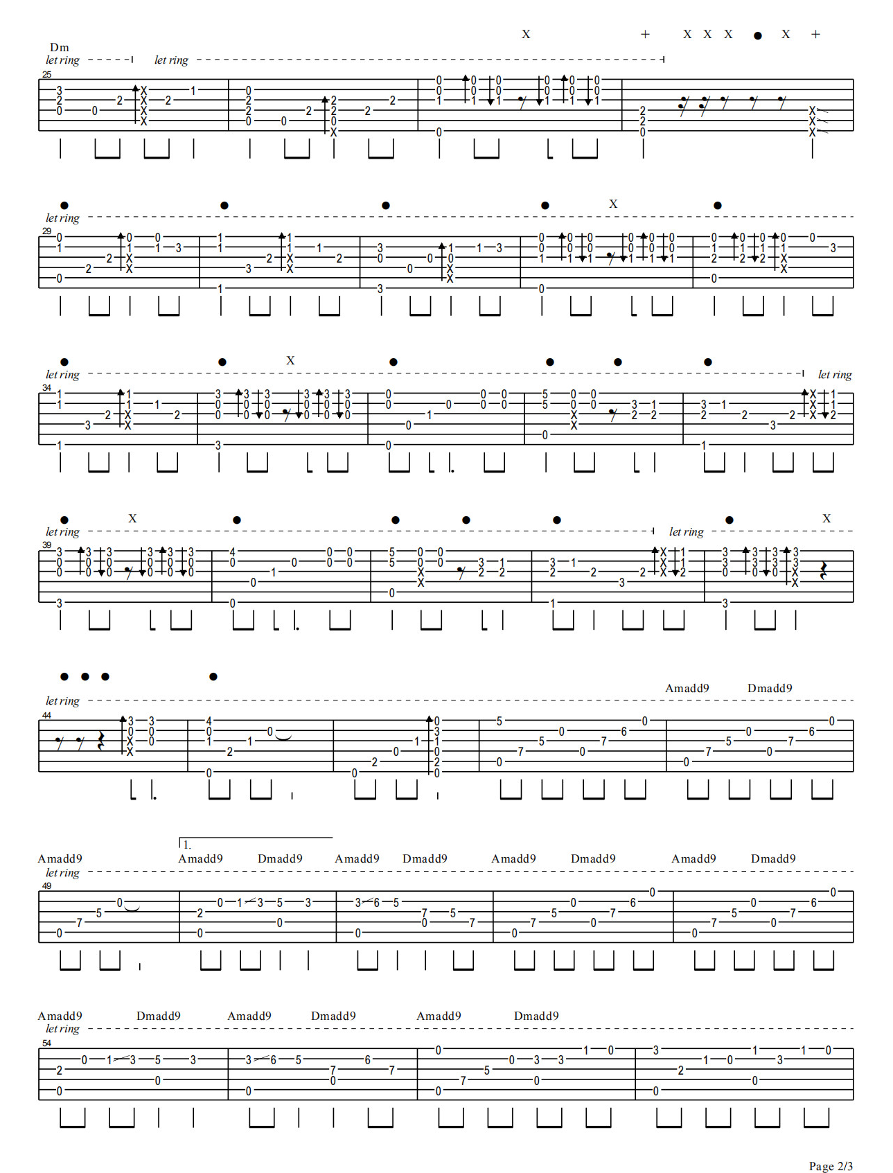 无语问苍天吉他谱2