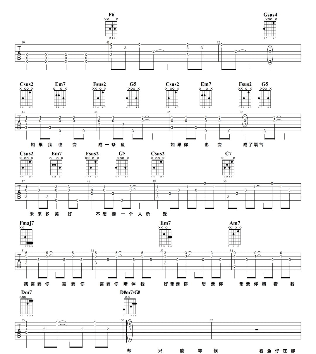 鱼仔吉他谱3