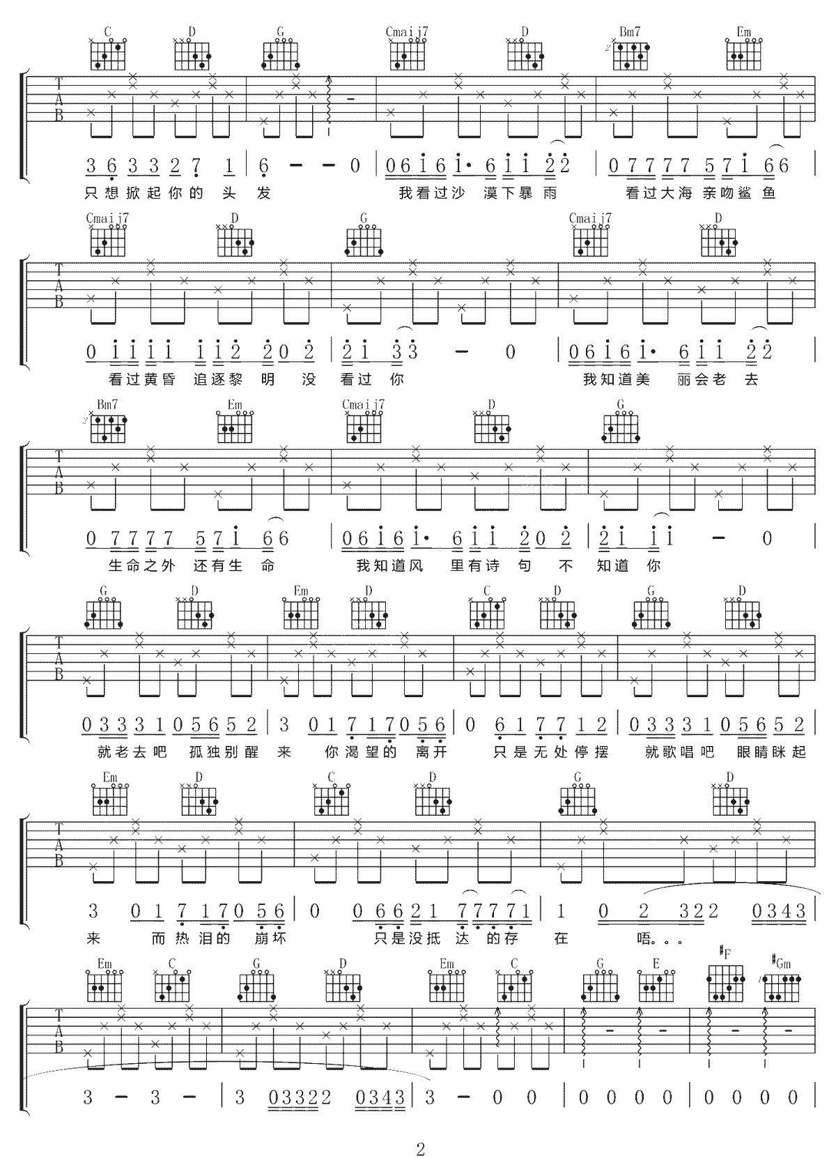 这些民谣一次听个够吉他谱2